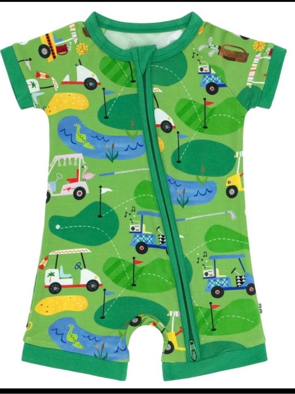 Little Sleepies Fairway Fun Shorty Zippy Green 12-18 Months NWT IN PACKAGE